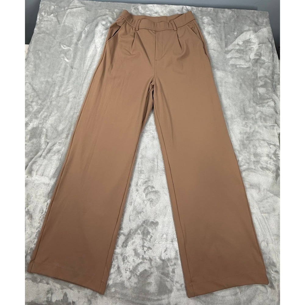 Halara's Small High-Waisted Pleated Work Wide-Leg Pants in Partridge